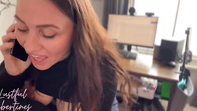 Creampie Stepmom while she takes a work call