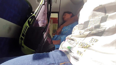 Stepson Suddenly starts Touching his Busty Stepmom's Tits and Pussy in the Bus after work