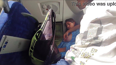 Stepson Suddenly starts Touching his Busty Stepmom's Tits and Pussy in the Bus after work