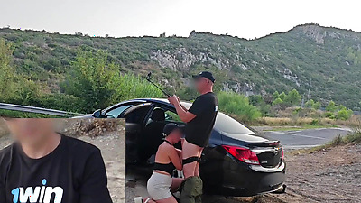 Blowjob on a public road
