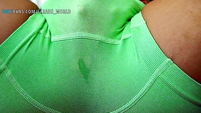 Hot Blonde EDGES HERSELF until SHAKING SQUIRTING ORGASM after workout through her yoga outfit!!!