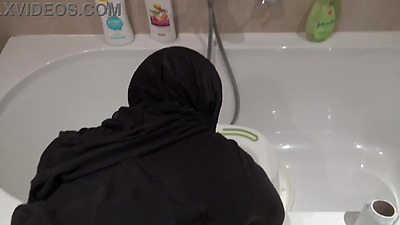 A French Muslim maid is disturbed when she sees his big shaft