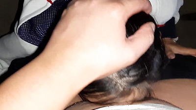 My stepsister gave me cunnilingus so that I wouldn't tell my parents that she smokes (with dirty Russian talk)