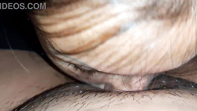 My stepsister gave me cunnilingus so that I wouldn't tell my parents that she smokes (with dirty Russian talk)