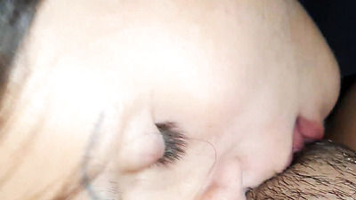 My stepsister gave me cunnilingus so that I wouldn't tell my parents that she smokes (with dirty Russian talk)