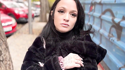 PutaLocura - Tattooed Spanish goth Holy Machiavelli is caught on the street by Torbe