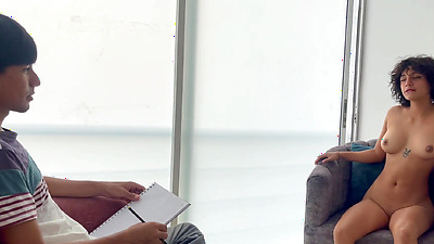 My stepsister helps me with my drawing classes and I end up cumming in her butt.