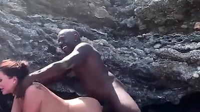 Anna Polina interracial public sex on beach - MySexMobile