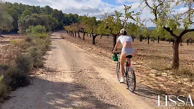 Bike ride in the middle of the forest ends very well