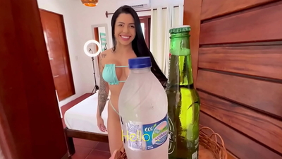 I got lucky at work, this naughty brunette invited me in and we ended up fucking in her room