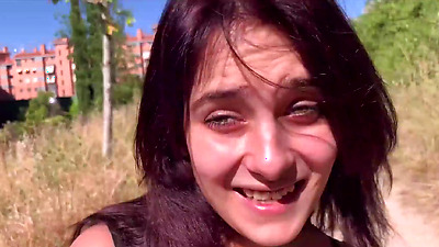 PutaLocura - The beautiful young woman María sucks it in the street in Torbe's caught