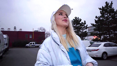 Public Agent Blonde Pizza Delivery babe with BIG NATURAL BOOBS gets her wet pussy filled