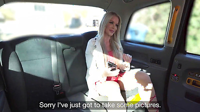 Fake Taxi Big boobs blonde cheating wife pov blowjob and hardcore car sex