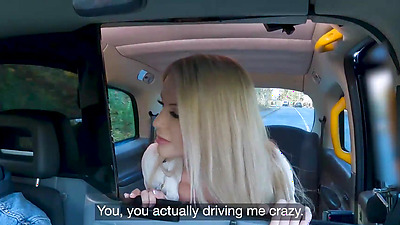 Fake Taxi Big boobs blonde cheating wife pov blowjob and hardcore car sex