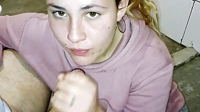 Homemade Blowjob in the Bathroom from an Argentinian babe who takes a huge load in her mouth