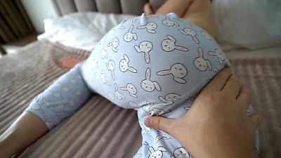 Stepmom seduces stepson by watching porn in morning with door open pussy