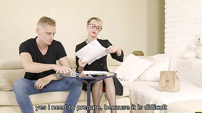 TUTOR4K. Hot Russian teacher was wearing too hot outfit for angry student