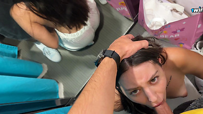 Risky sex - Hard FaceFuck 24yo Cutie in Mass Market Fitting Room - Eye Rolling Oral Creampie