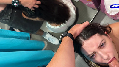 Risky sex - Hard FaceFuck 24yo Cutie in Mass Market Fitting Room - Eye Rolling Oral Creampie