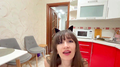 Horny little kitten rides big shaft and gets a huge cumshot on her face