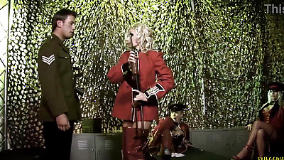 catch bisexual babe playing with a toy, so they join them