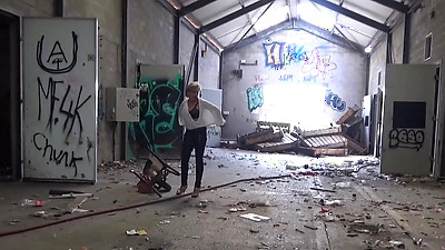 INXESSE RADICAL ENGLANDS MILF IS WALKING AROUND A WAREHOUSE NAKED IN HEELS!