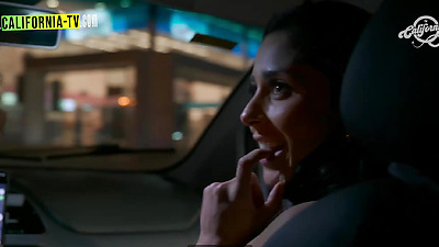 Busty Brunette Shows Her Wet Pussy To A Married Taxi Driver.