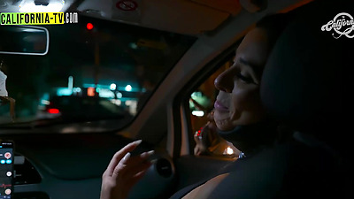 Busty Brunette Shows Her Wet Pussy To A Married Taxi Driver.