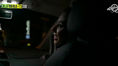 Busty Brunette Shows Her Wet Pussy To A Married Taxi Driver.