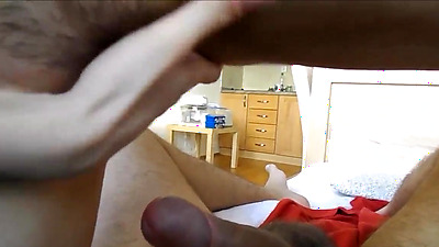 Chick squirted on the shaft