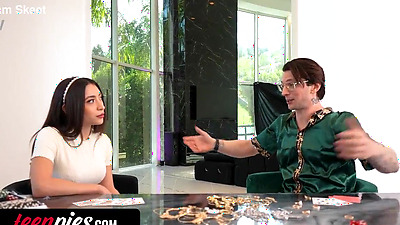 Girlfriend Pays Her Boyfriends Debt By Sucking A Rich Man's Shaft