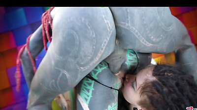 Tattoo 3Some Girls Gape Asses For Tattooed Penis