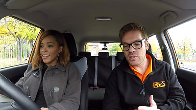 Fake Driving School - Ebony hottie KIKI MINAJ having sex in a car in a PUBLIC area
