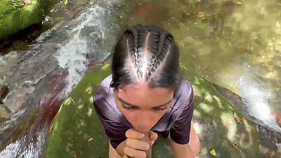 I masturbate while an unknown Latina babe watches me and I end up fucking her very hard until she squirts big