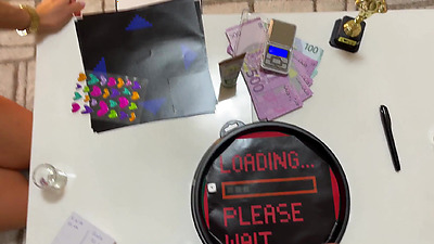 The Cum Contest Two Girls Hot CFNM Dice Challenge with Precum Weighing Try not to Cum Style Stroking