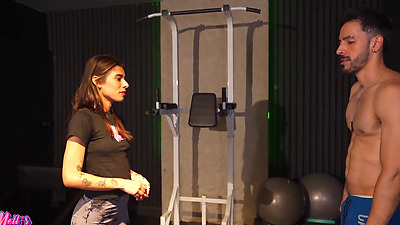 I arrive at my neighbor's house unannounced so he can train me and fuck my entire little vagina with his big dick