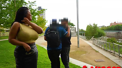 GIANT TITS Vs small head! Guy can't believe how lucky he is with Jennifer Dominic