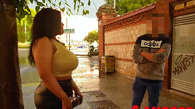 GIANT TITS Vs small head! Guy can't believe how lucky he is with Jennifer Dominic