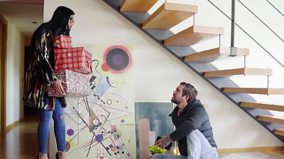 Hispanic Naughty Stepmom Cowgirls with her Asshole