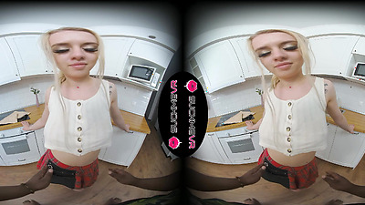 First Interracial Experience Of Busty Petite Doll Pretty Di In VR