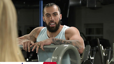 Petite Blonde Anya Olsen Works Out On Some Big Black Dick At They Gym