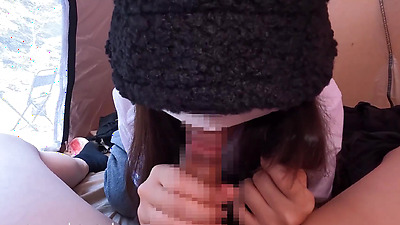 [Public] Japanese amateur college babe fucks in a tent while holding back her voice while camping
