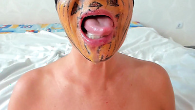 Pumpkin is much better with sperm blowjob big shaft .