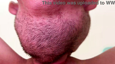 CLOSE UP CLEANING ANAL HOLE OF ANGEL WITH LONG TONGUE