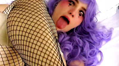 Ahegao Whore Tied Up and Teased With a Big Dick