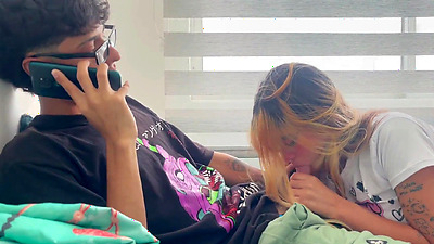 I give my little stepsister the best fuck of my life while I'm on the phone with my girlfriend.