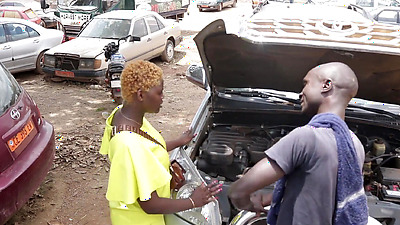 The mechanic makes me squirt his penis deep in my arse while troubleshooting my vehicle at the garage with his long dick