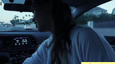 Busty asian teen seduces her boyfriend in the car with her big natural boobs (Tomie Tang, Charles Dera)