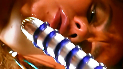 A gorgeous and arousing teen cannot contain her sex drive so she does what any teen would. Using her sex toy she sucks on it sensually as she sticks it inside of her quivering twat until she orgasms.