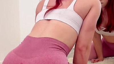 Sportswoman Masturbates Butt with Dildo in Torn Leggings and Gets Orgasm after Workout